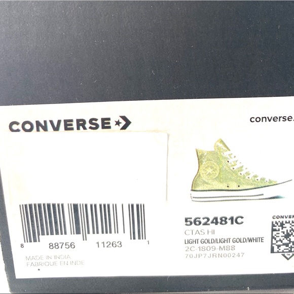 Converse Ctas HI Light Gold W AUTHENTIC - Picture 11 of 11